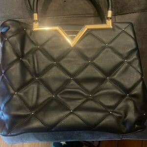 Like new black leather shoulder bag
